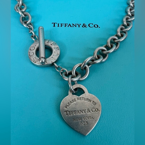 🔴Authentic TIFFANY & CO Return To Tiffany Heart Tag SS Toggle Link Necklace🔴 - Picture 7 of 15